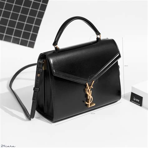 medium carre ysl|CASSANDRA Medium top handle bag in grain de poudre .